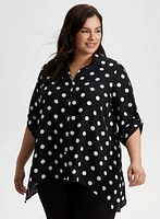 Polka Dot Asymmetrical Blouse