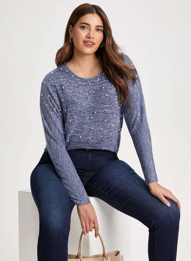 Embellished Long Sleeve Top