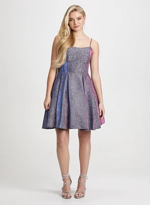 Corset-Style Glitter Dress