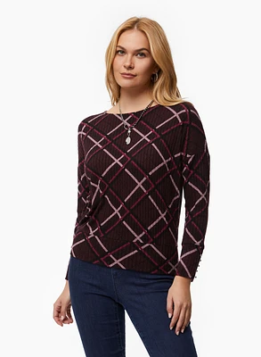 Plaid Motif Top