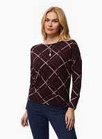 Plaid Motif Top