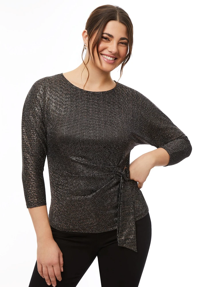 3/4 Dolman Sleeve Glitter Top