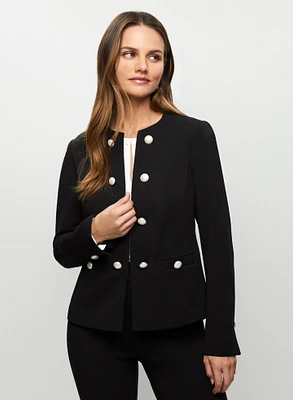 Pearl Detail Button Front Jacket