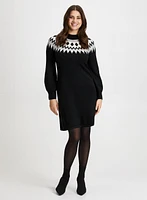 Diamond Pattern Sweater Dress