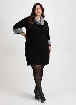 Cowl Neck Sweater Dress