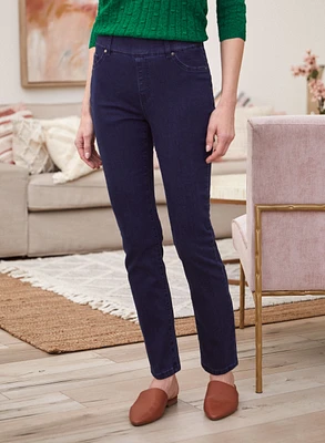 Pull-On Straight Leg Jeans