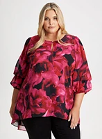 Floral Motif High-Low Tunic