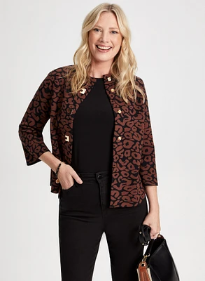 Animal Print Knit Cardigan