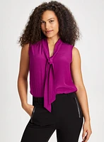 Tie Neck Sleeveless Blouse