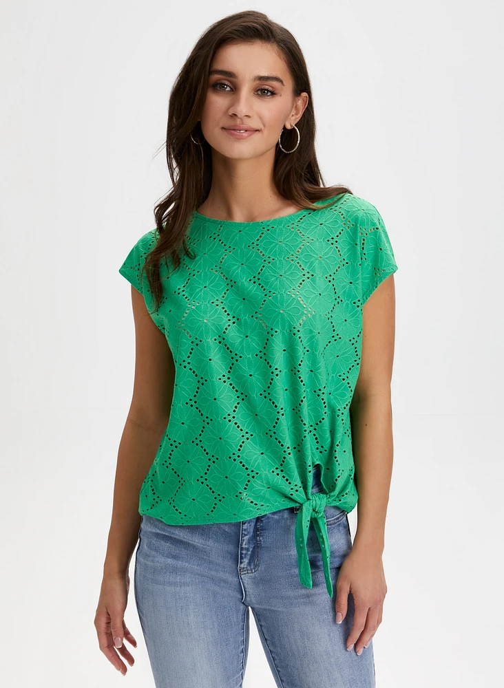 Eyelet Detail Top