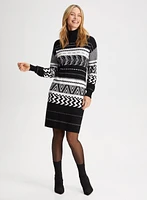 Printed Jacquard Knit Dress