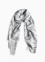 Swirl Motif Metallic Shawl