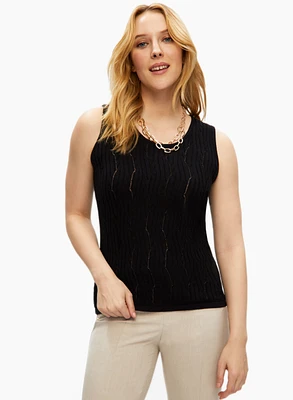 Sleeveless Pointelle Stitch Top