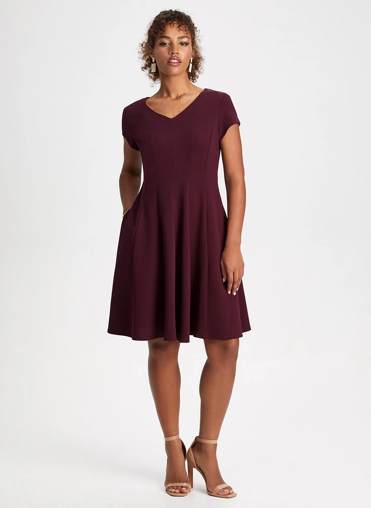 Cap Sleeve Fit & Flare Dress