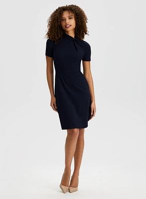 Mock Neck Twist Detail Dress