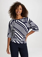 Mixed Stripe Print Top