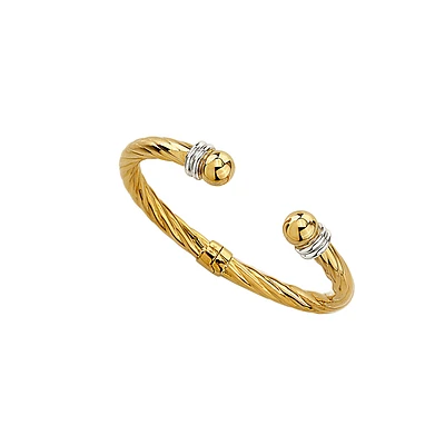 BRACELET EN OR 10K AVEC RHODIUM