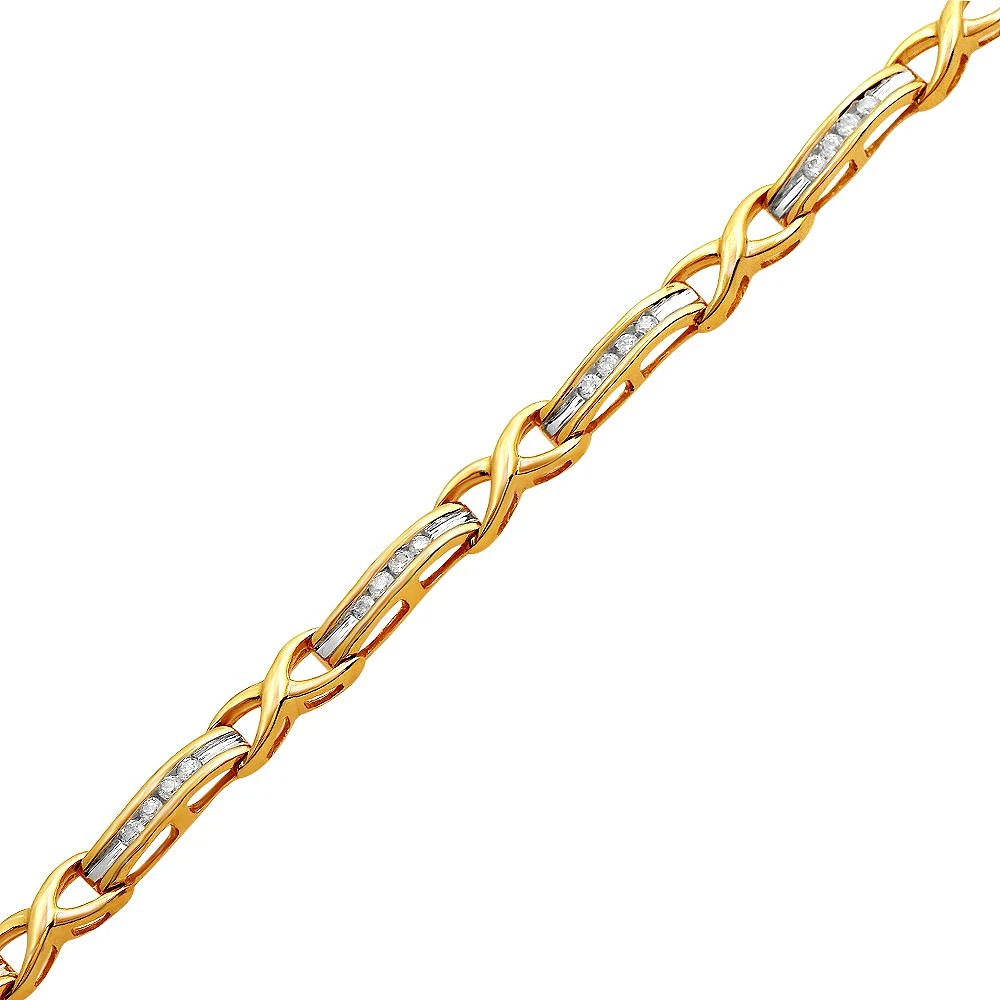 2-TONE GOLD BRACELET WITH DIAMONDS