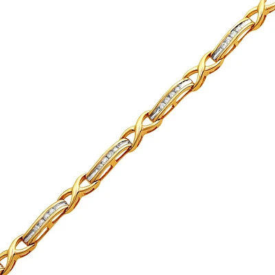 2-TONE GOLD BRACELET WITH DIAMONDS