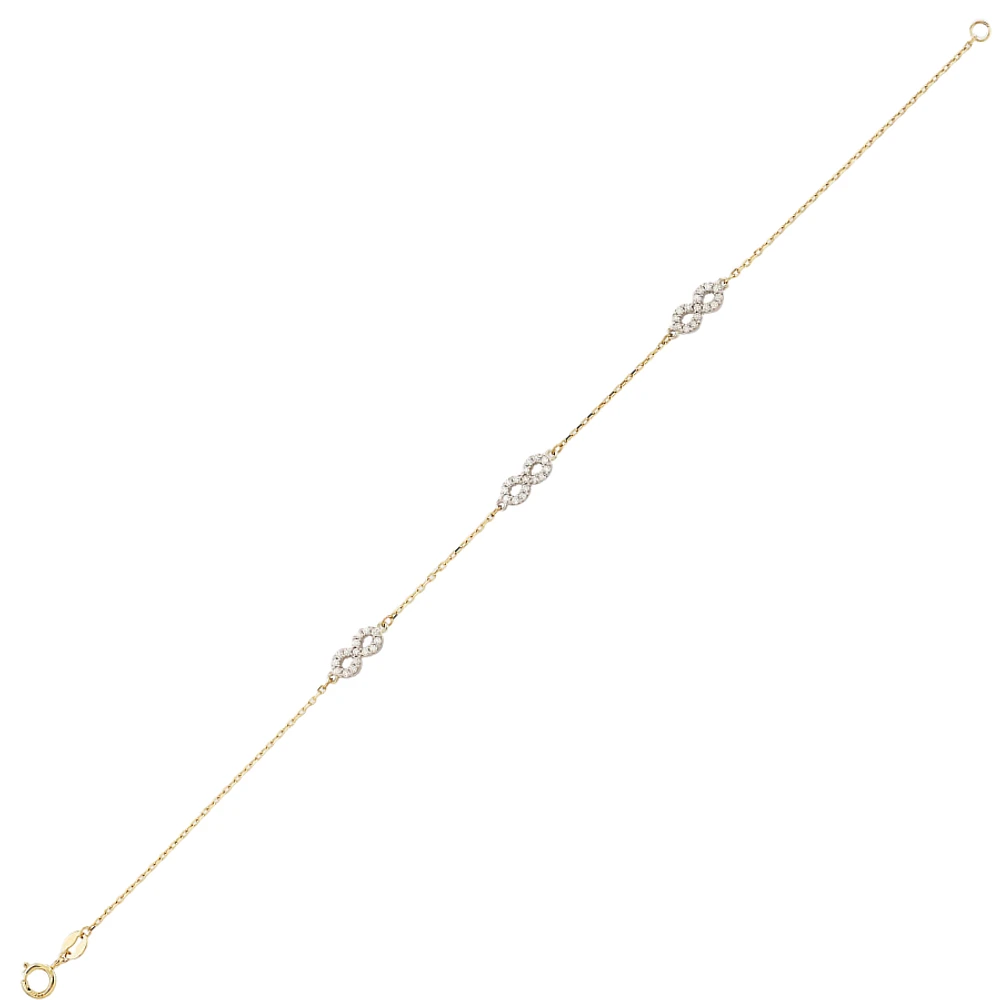 TWO TONES GOLD BRACELET - 7.25''