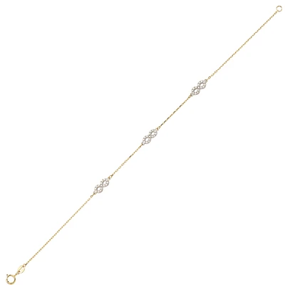 TWO TONES GOLD BRACELET - 7.25''