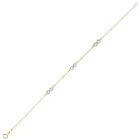 TWO TONES GOLD BRACELET - 7.25''