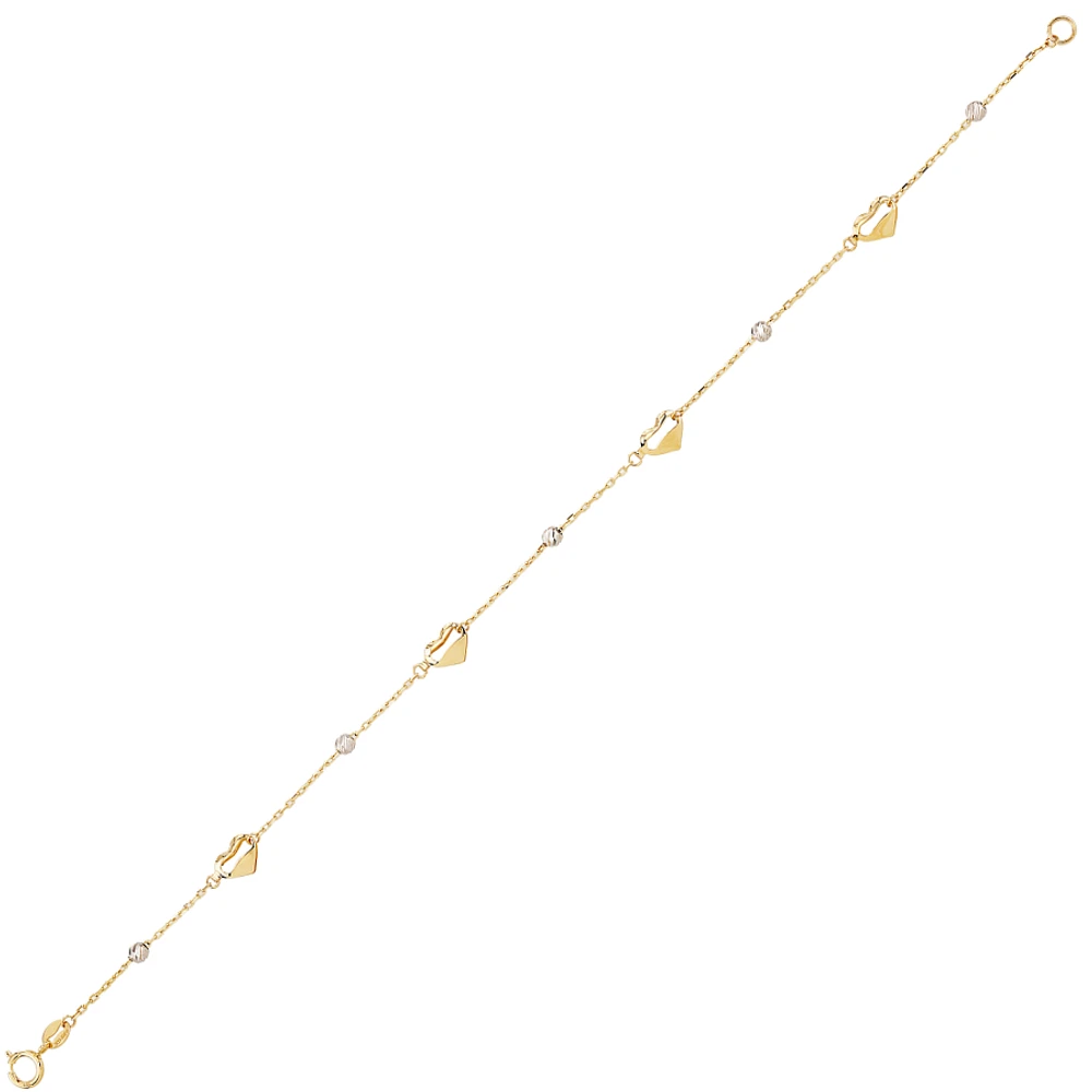 TWO TONES GOLD BRACELET - 7.25''