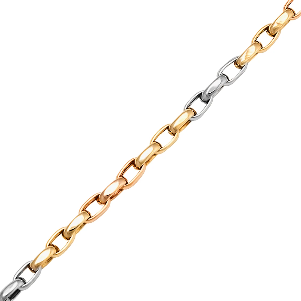 10k 3 tone gold bracelet - 7.25''