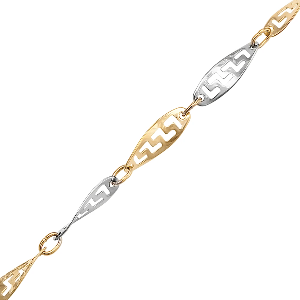 BRACELET OR JAUNE ET BLANC 10CT