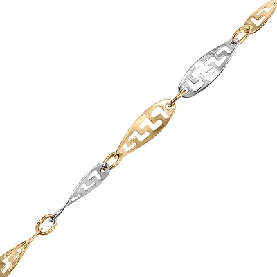 BRACELET OR JAUNE ET BLANC 10CT