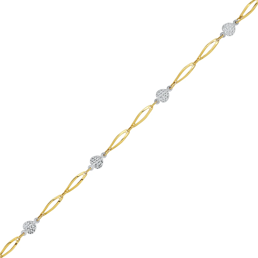 BRACELET EN OR 10K 2 TONS– 7.25’’