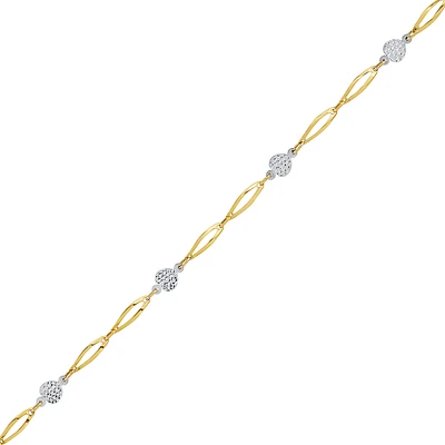 BRACELET EN OR 10K 2 TONS– 7.25’’