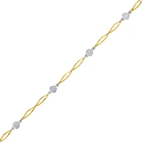 BRACELET EN OR 10K 2 TONS– 7.25’’