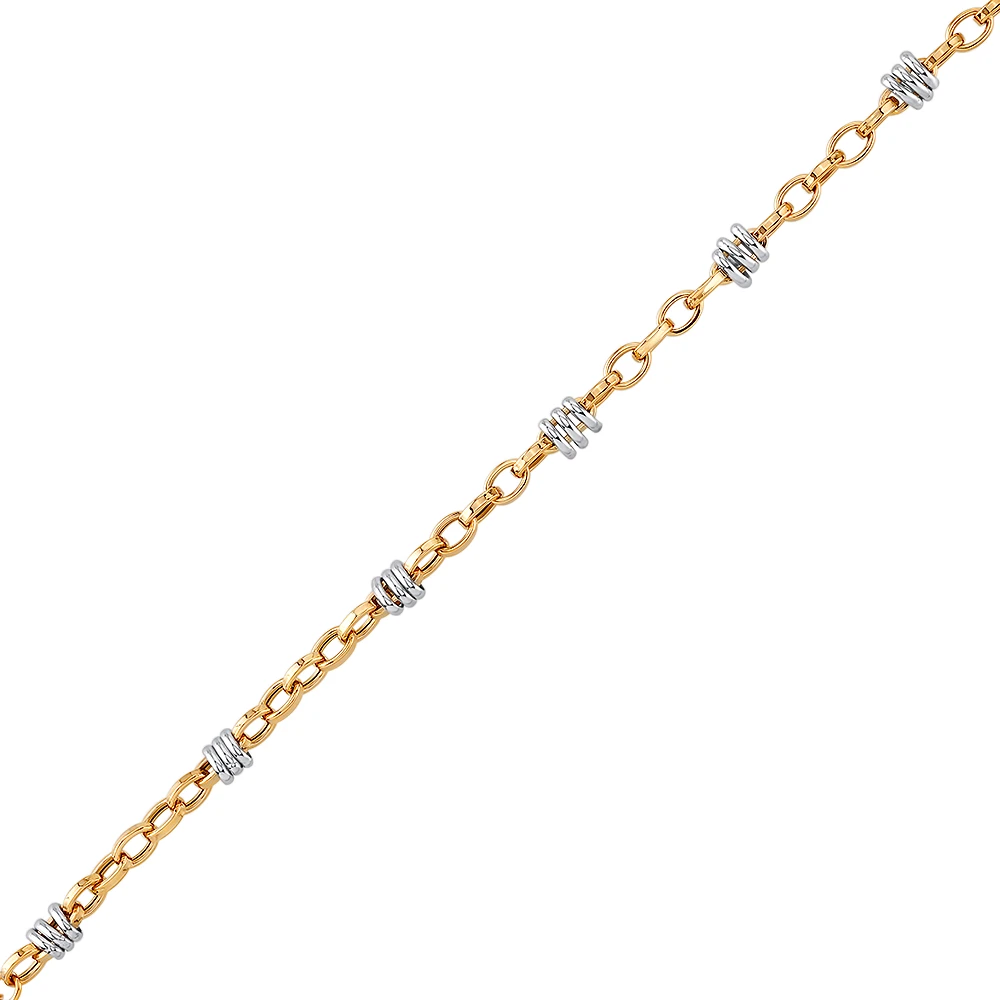 2 TONE 10K GOLD BRACELET- 7.75