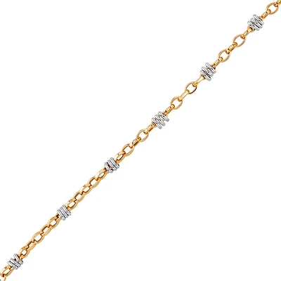 2 TONE 10K GOLD BRACELET- 7.75