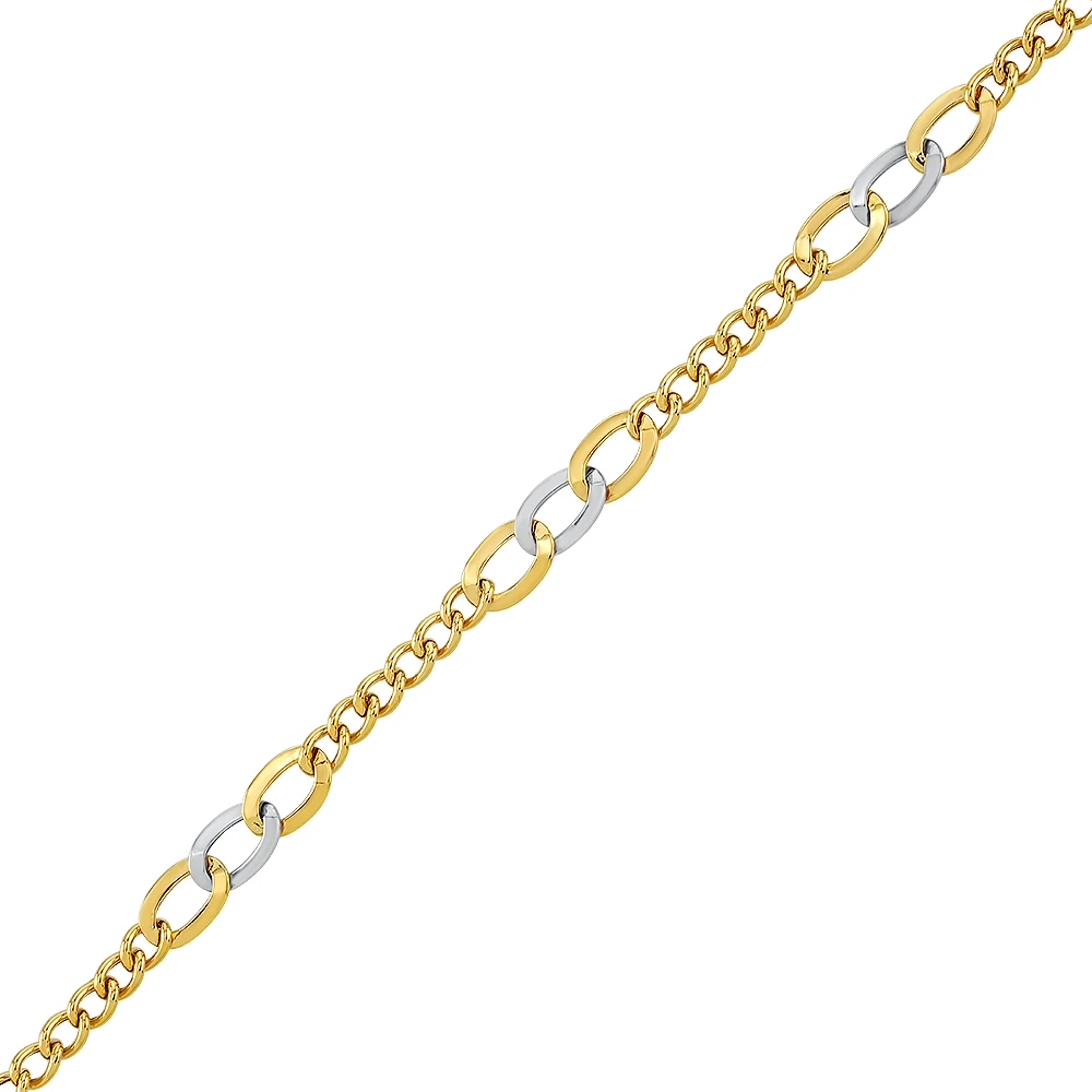 BRACELET EN OR 10K 2 TONS– 7.50’’