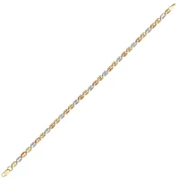 10K 3 TONE BRACELET - 7.25''