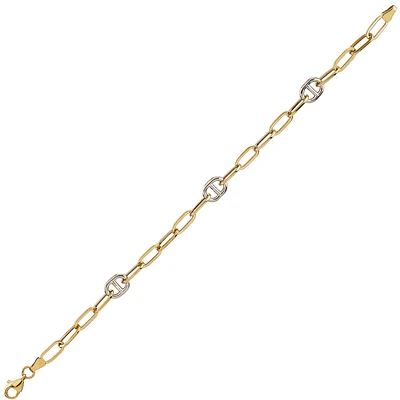 BRACELET OR 2 TONS 10K - 7.25''