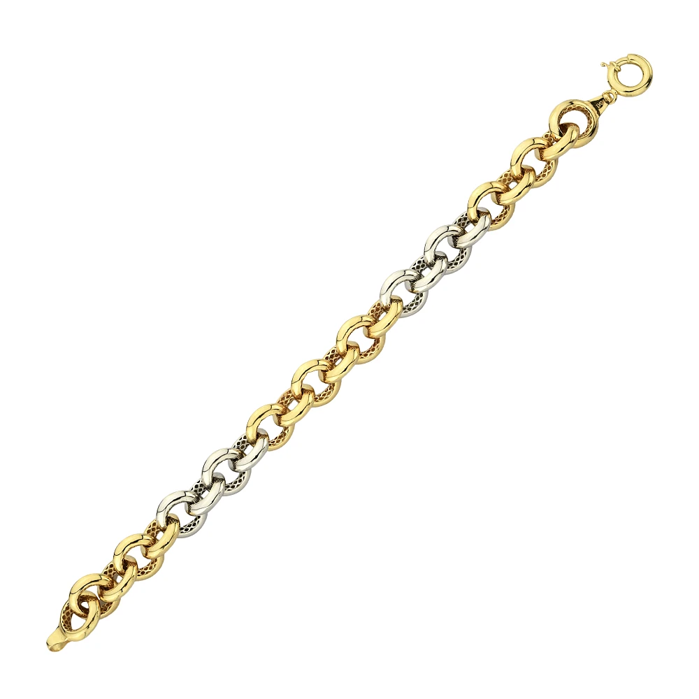 14K 2-TONE GOLD BRACELET - 7.50''