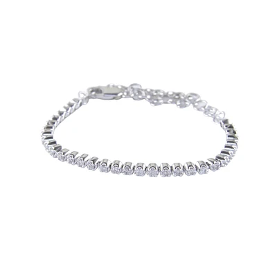 10K WHITE GOLD TENNIS BRACELET.