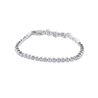 10K WHITE GOLD TENNIS BRACELET.