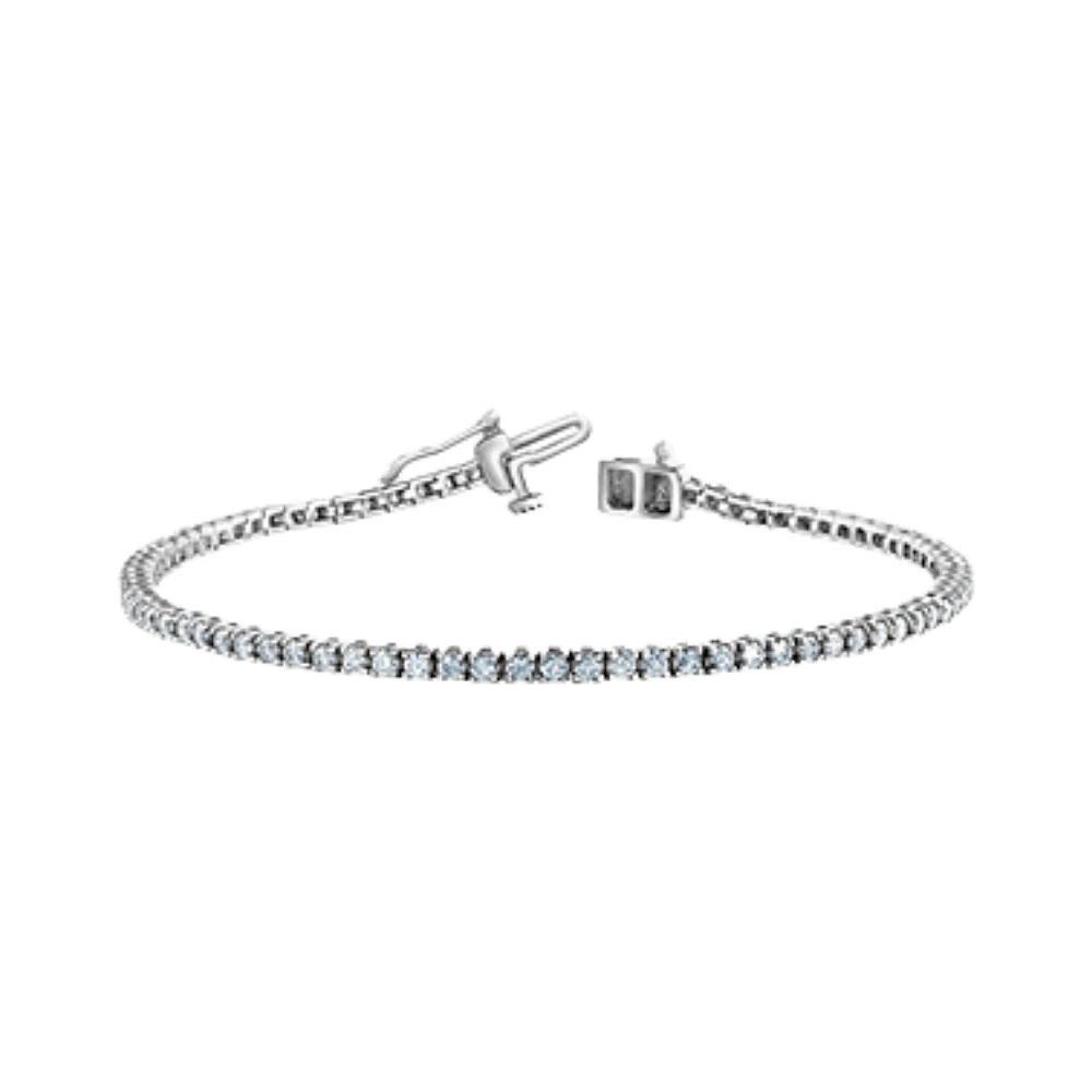 BRACELET TENNIS OR BLANC 10K