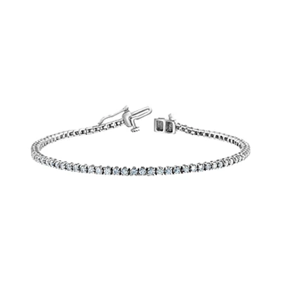 BRACELET TENNIS OR BLANC 10K