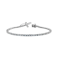 BRACELET TENNIS OR BLANC 10K