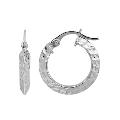 ANNEAUX OR BLANC 10K - 10MM