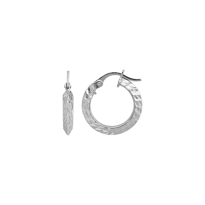 ANNEAUX 15MM EN OR BLANC 10K