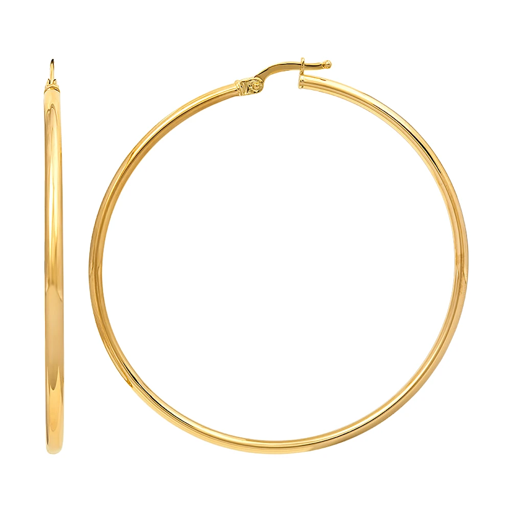 10K YELLOW GOLD EARRINGS- 60MM