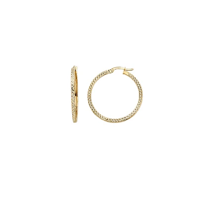10K GOLD HOOPS EARRINGS- 15MM