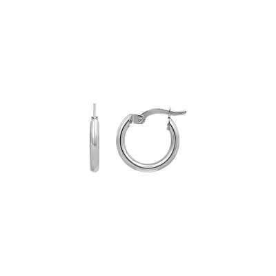 ANNEAUX OR BLANC 10K- 10MM