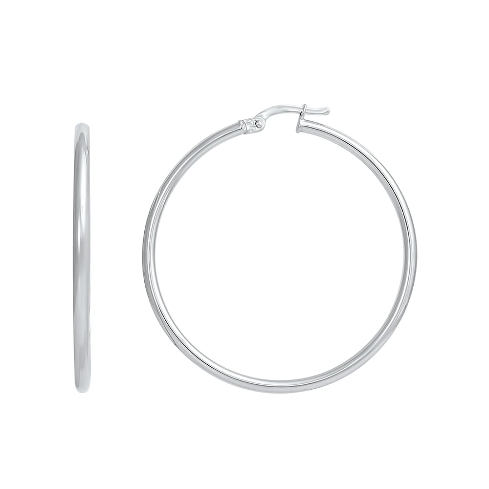 10K WHITE GOLD EARRINGS- 35MM